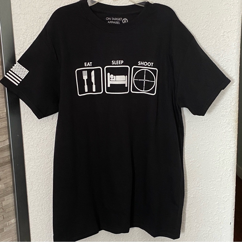ON TARGET APPAREL ALL COTTON BLACK TEE-SHIRT SHORT SLEEVE SIZE MEDIUM